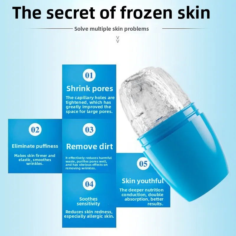 Beauty Massage Ice Compress Shrink Pores Ice Roller Ice Roller Eliminate Puffiness Silicone Face Ice Grid