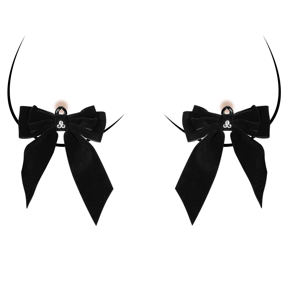 Nipple Clips with Bow Ties Decorations Non-Piercing Adjustable Nipple Clamps for Women Girls