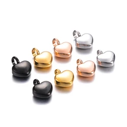 4 Colors Stainless Steel Blank Mini Heart Charms Cremation Urn Necklace/Bracelet Memorial Jewelry Making