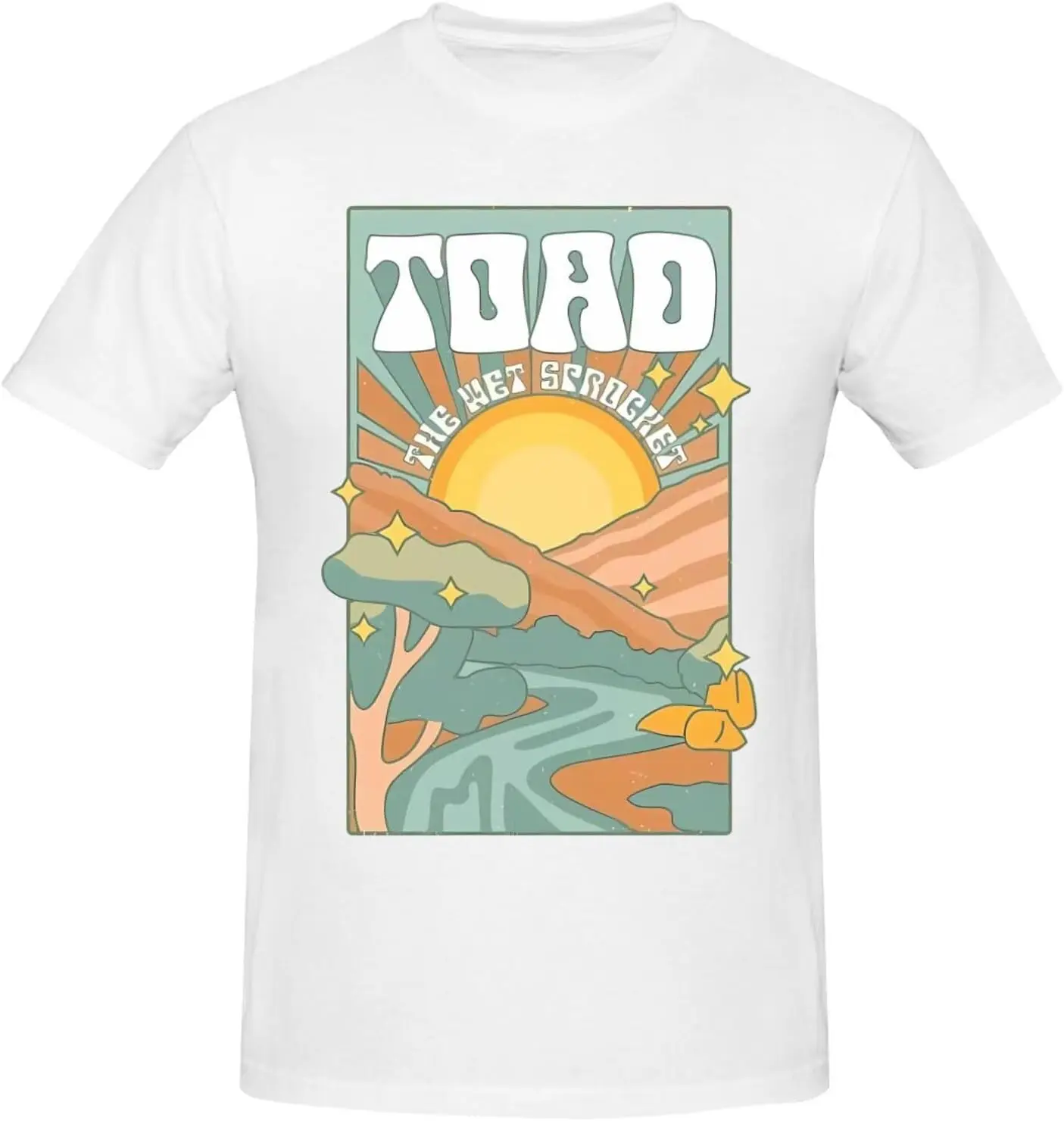 Toad The Band Wet Sprocket Men's Crew Neck Short Sleeve Tops Trend Versatile T-Shirt Black New Fashion Top Tees