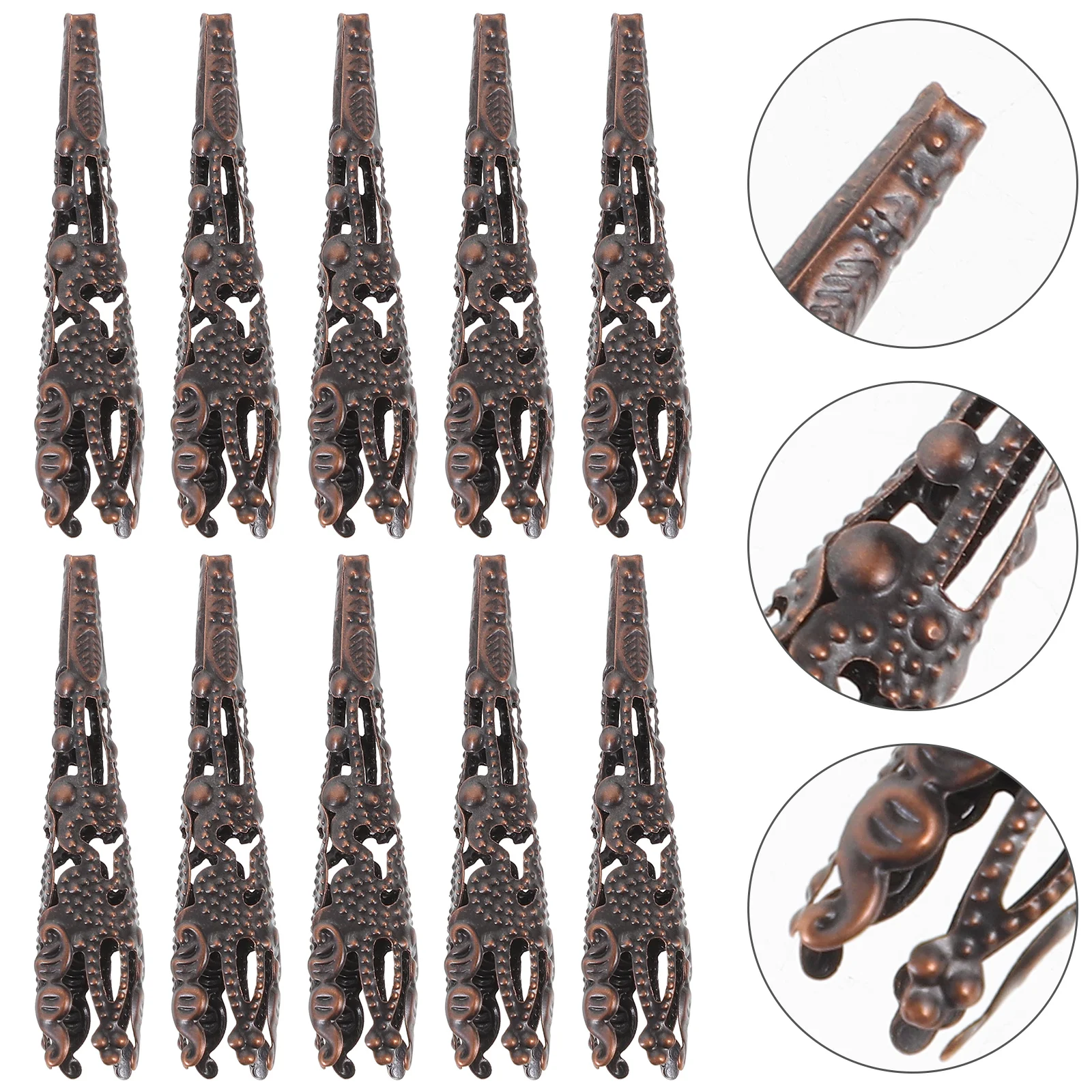 120 Pcs 42mm Gold Trumpet Flower Bead Caps for Jewelry Making Metal Supplies Spacer Beads Accessories