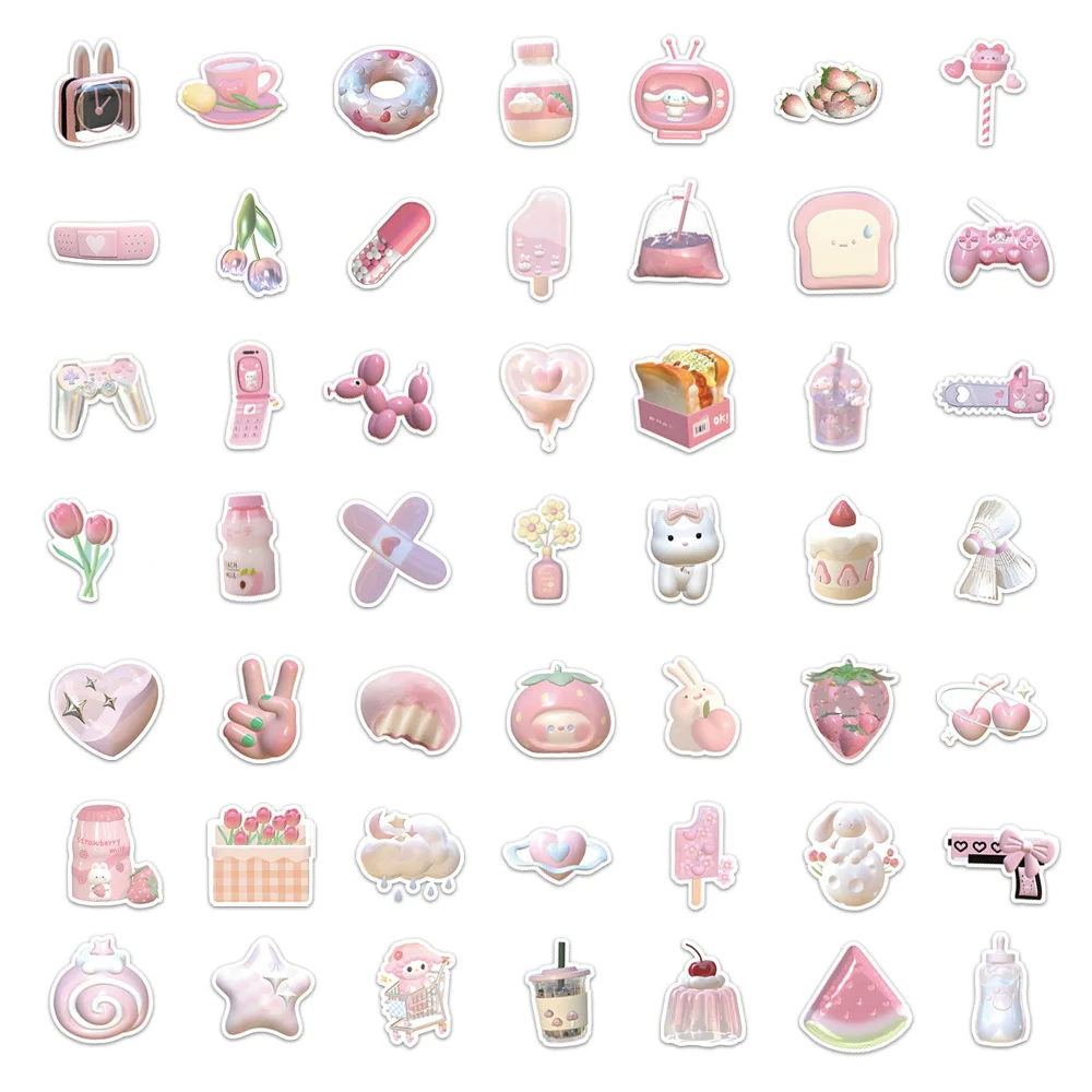 10/30/50PCS Cute Girl Heart Cartoon Personality  Creative Sticker Desk Guitar Computer Refrigerator Waterproof Sticker Wholesale