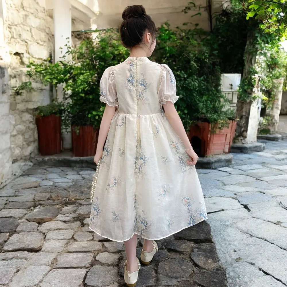 Cute Baby Girls Floral Dresses Kids Outfits Party Summer Cotton Short Sleeve Wedding Princess Costumes 5 6 7 8 9 10 12 13 Years