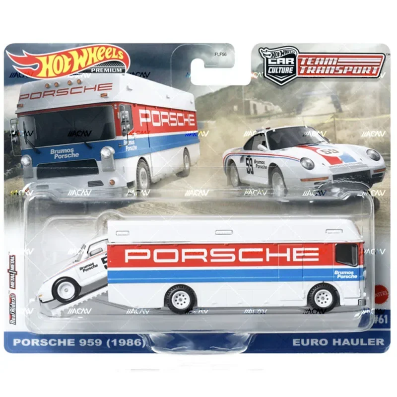Подлинные Hot Wheels Premium Car Culture Team Transport 1:64 для мальчиков литые игрушки Mercedes Benz Fleet Street Porsche Euro Hauler Gift