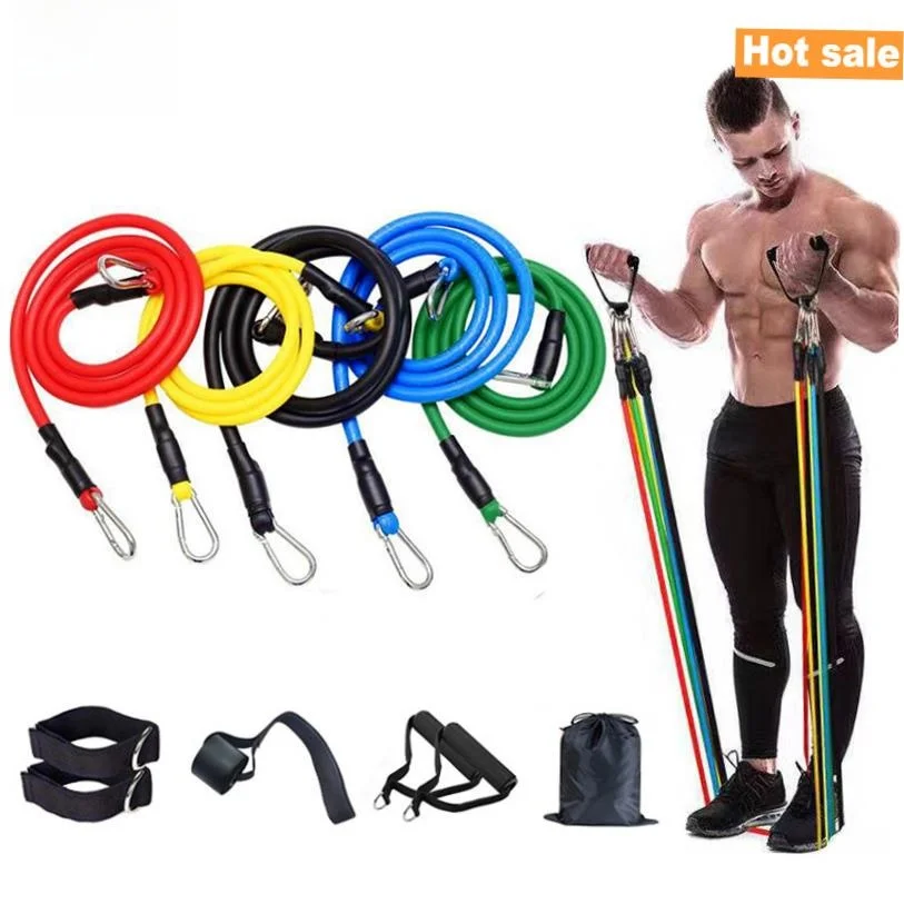 11pcs-rubber-resistance-band-gym-equipment-exercise-band-for-fitness-yoga-training-universal-pulling-rope-fitness-band