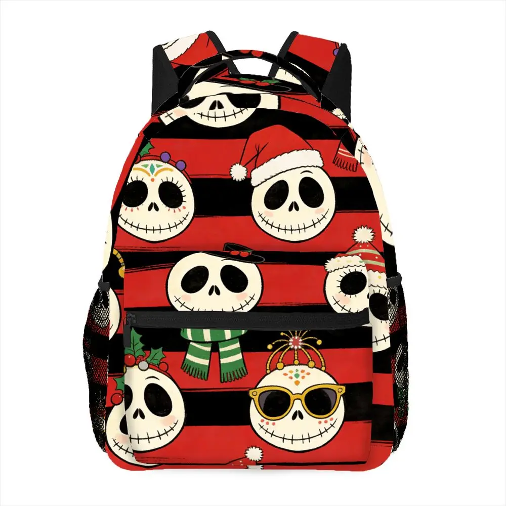 

the Nightmare before Christmas Jack Skellington Red-Black Color Fashion Print Backpack Trendy Daily Commute Casual Shoulder Bag