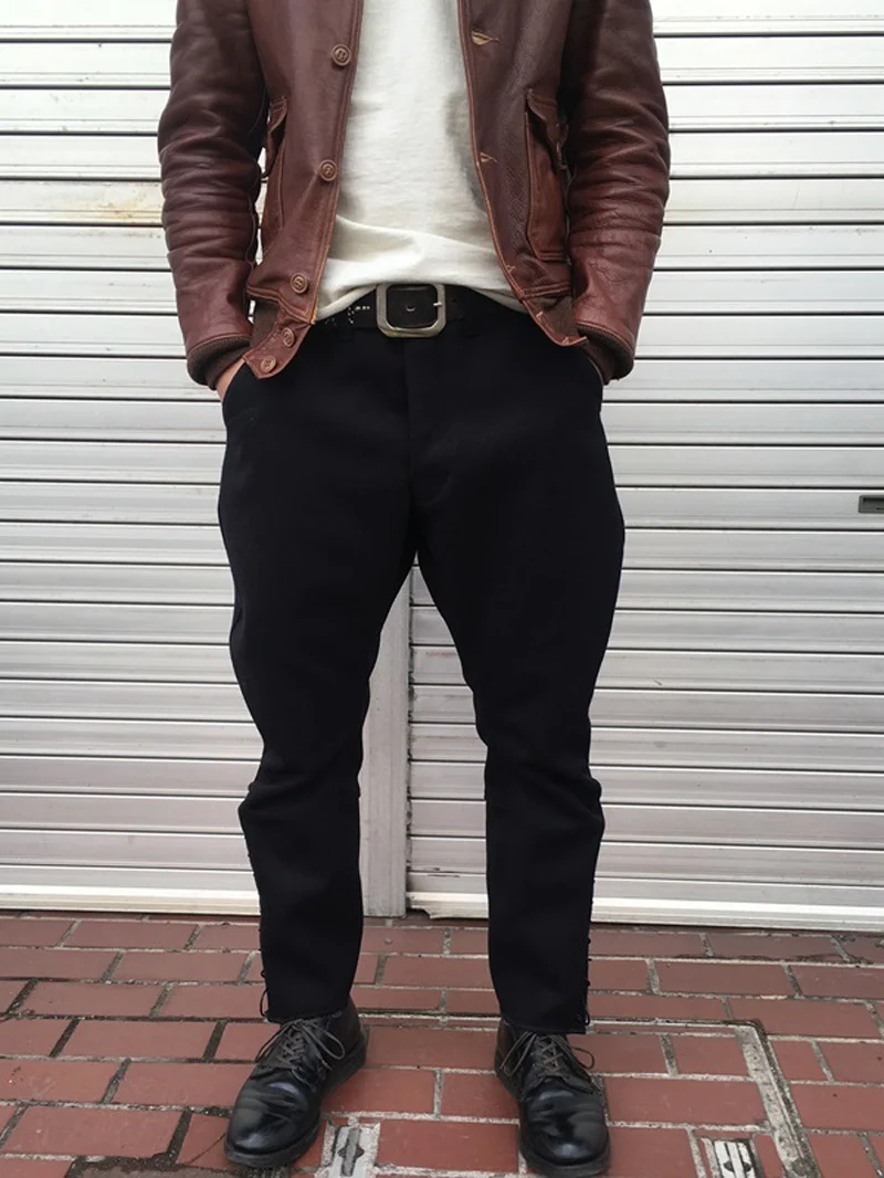 

Черные шерстяные брюки для мужчин: осенне-зимние повседневные спортивные брюки, облегающие брюки для бега, брюки для верховой езды, молодежный активный стиль