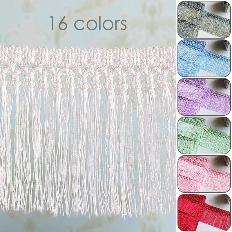 11.55M 12CM Width Curtain Tassel Braided Lace Trim Sewing Ribbon Fringe DIY Ethnic Latin Dress Stage Garment Curtain Accessories