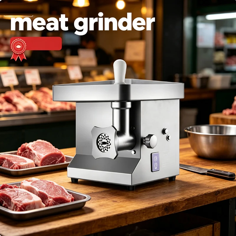 Electric Stainless Steel Meat Grinder For Pork Beef Fish Butcher Shop Automatic Sausage Stuffing Machine