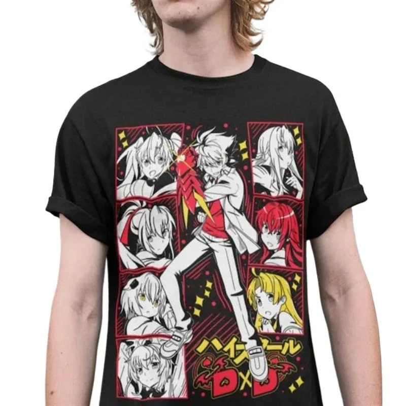High School DxD Rias Gremory Tee Merch T-shirts Cosplay Women Men Fashion Casual Crewneck Short Sleeve Streetwear T-shirt Gift