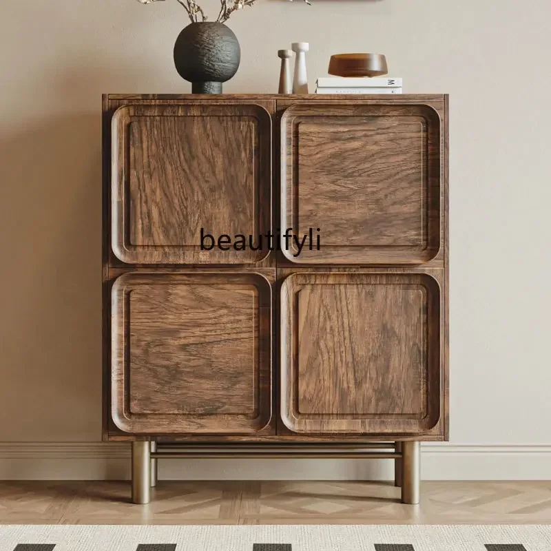 

xzxFrench retro dining side cabinet light luxury against the wall villa medium antique storage cabinet