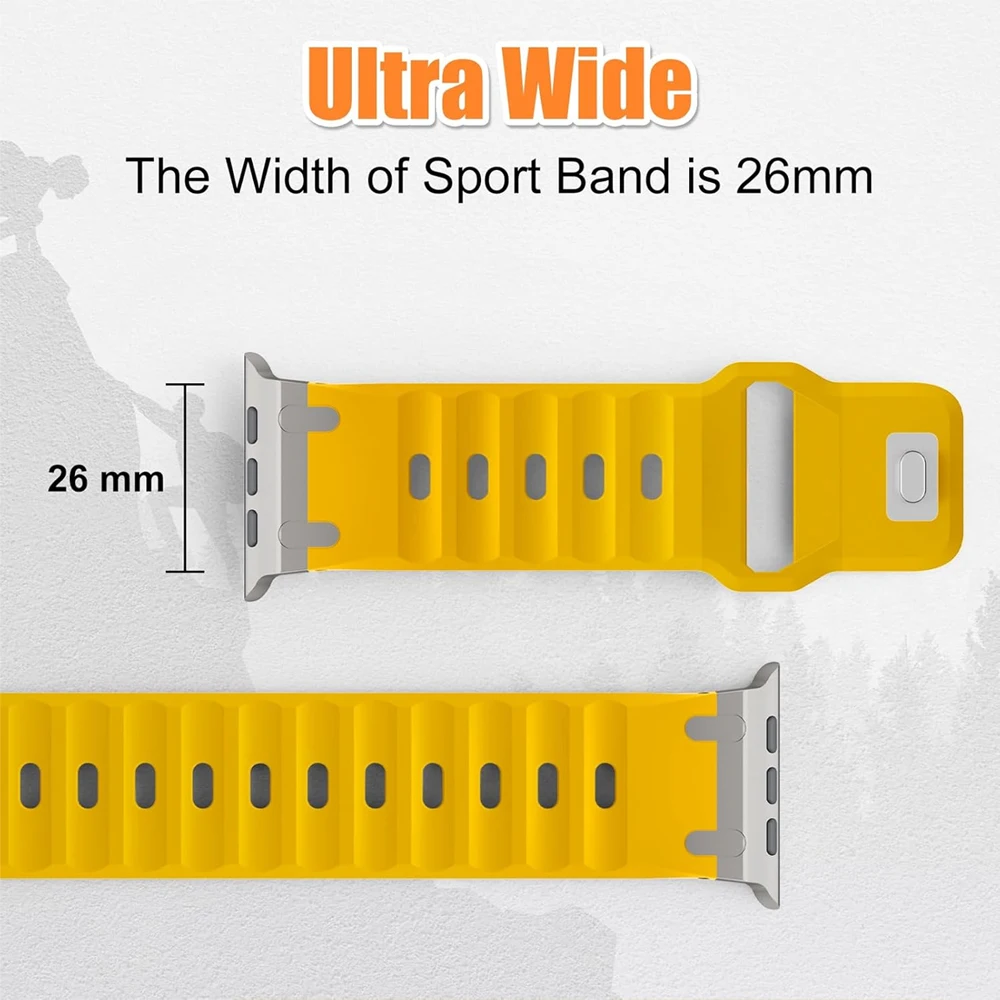 Металлические + силиконовые ремешки для Apple Watch Ultra 2 Band 49 мм 45 мм 44 мм 42 мм Спортивный браслет correa iwatch Series 10 9 8 7 6 SE 5 4