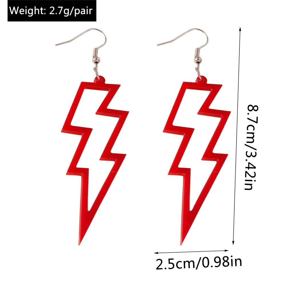 Aihua 22 Farben Bunte Blitz Anhänger Ohrringe Für Frauen Trendy Hoop Donner Ohrringe Hip Hop Sommer Party Schmuck Geschenke – Detail 14