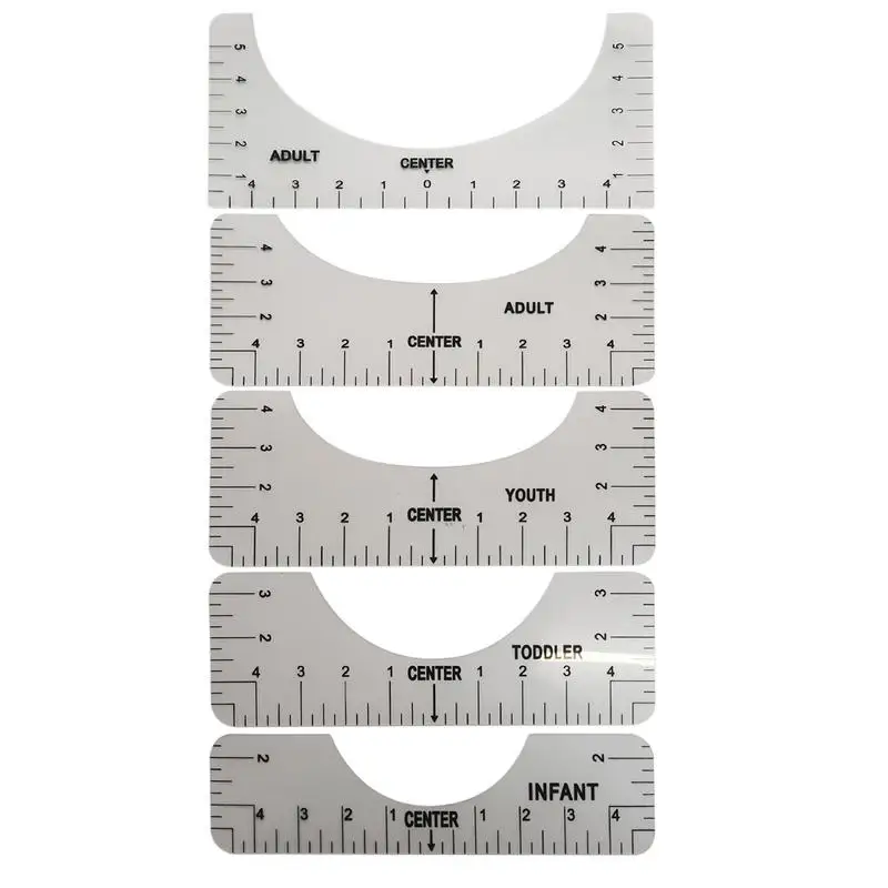 T-shirt Alignment Tool With 4 Rules And 1 Marker Pencil For Vinyl Alignment Heat Press