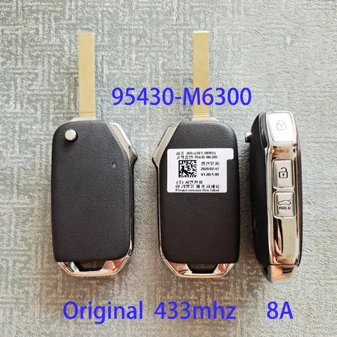 오리지널 칩 리모컨 키, 기아 K3 95430-M6300 2019, 433MHZ 8A