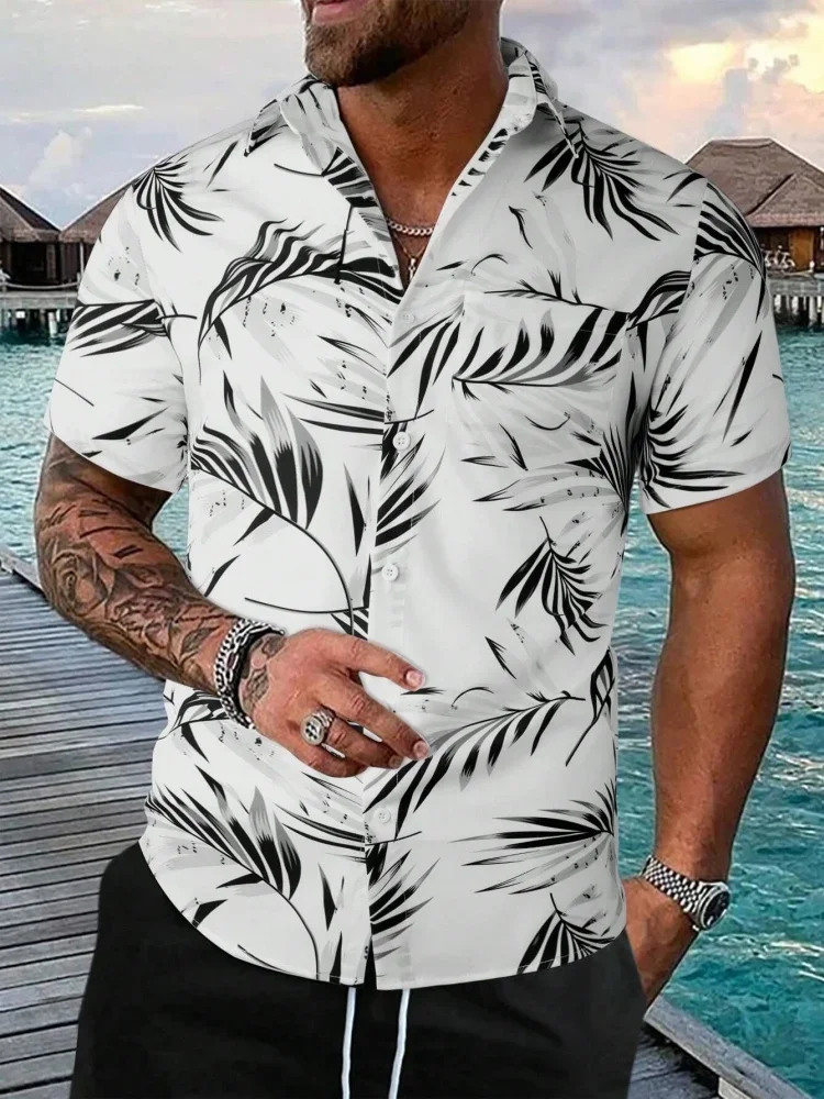 

Summer Coconut Shirt 3D Printed Men's Hawaiian Shirt Beach Short Sleeve Tees Fashion Casual Holiday Tops T-shirt Men's Clothing