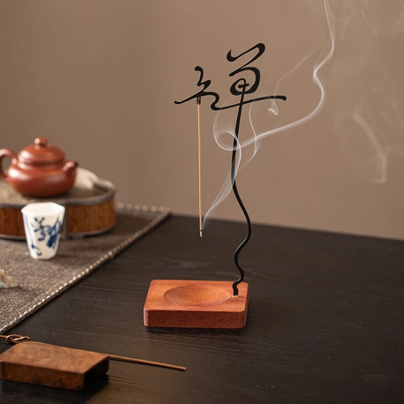 Zen Hang Incense Burner & Holder - Wood Aromatherapy Ash Catcher - Tabletop Home Decor for Meditation, Yoga, Office, Tea Table