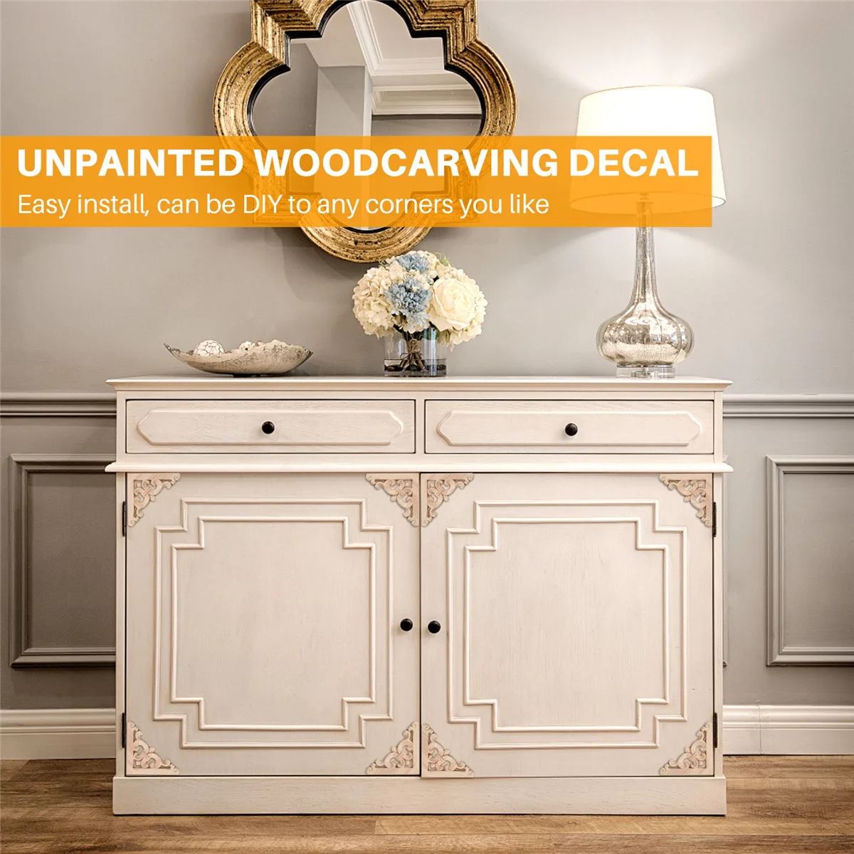 A62K 8*8 см деревянная резная угловая накладка аппликация Декор мебель ремесло неокрашенная