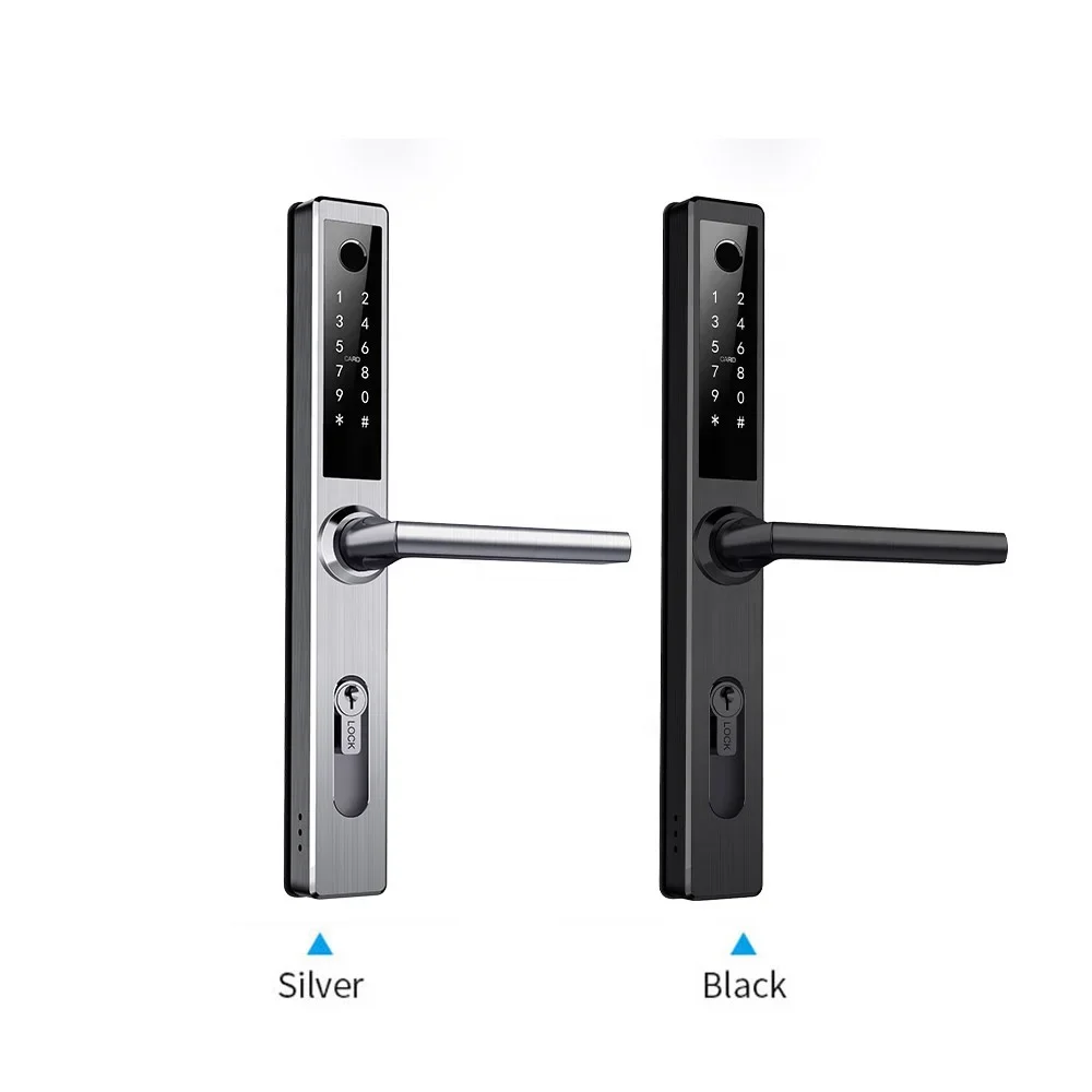 Smart APP BLE WiFi Fingerprint Door Lock  Password Card Mechanical Key Door Lock With Cylinder