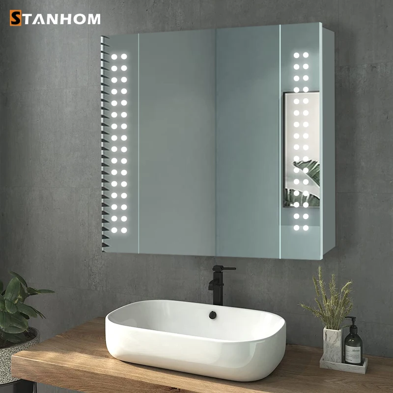 Bathroom Waterproof Led Vanity Mirror Cabinet view 2