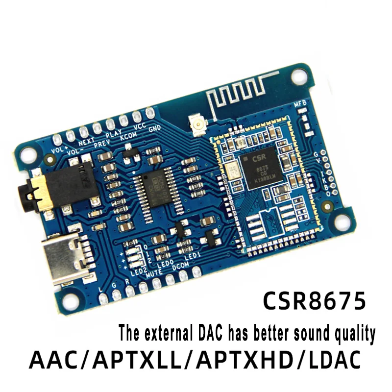 APTX/APTXLL/APTXHD/LDAC Qualcomm CSR8675 V5.1 Decoding PCM5102A Low-power BT Power Amplifier Board