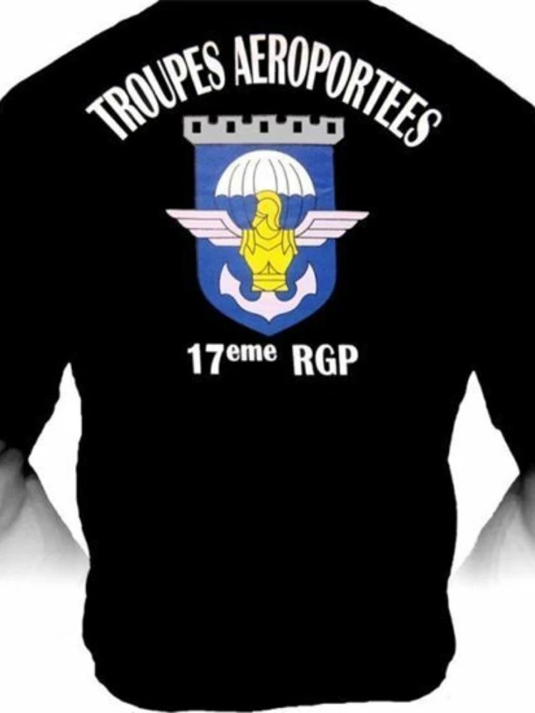 French 17ème RGP Régiment De Génie Parachutiste Men T-Shirt Short Sleeve Casual 100% Cotton Shirt