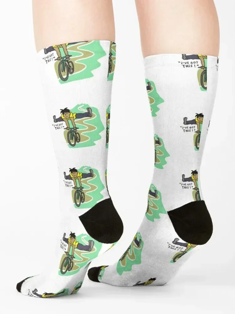 تحطم ركوب الدراجات، الدراجة الجبلية لقد حصلت على هذا! جوارب كرتونية احترافية للجري، جوارب عيد الميلاد للرجال والنساء