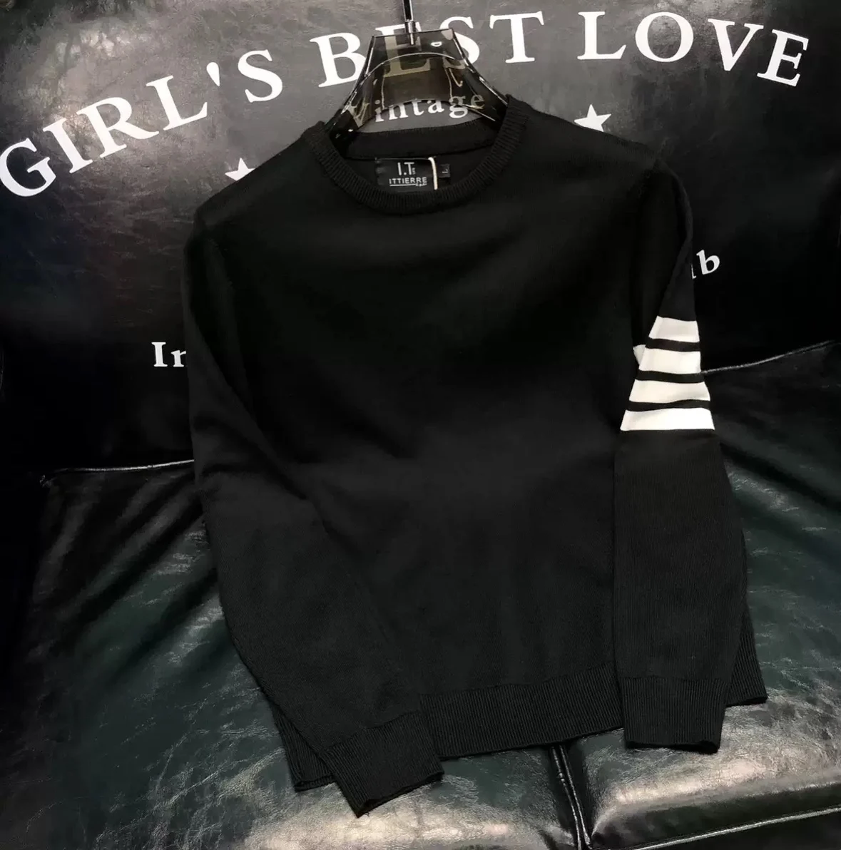 

Autumn Winter Men's Camere Knitwear round Ne Slim Fit Base Layer irt Youth Casual Faion Long Sve Color