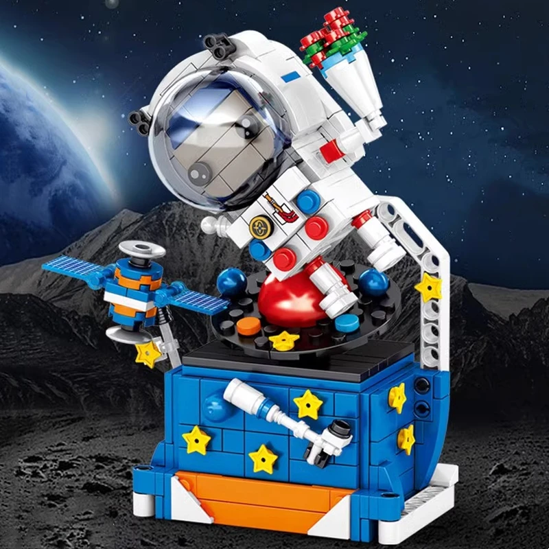 SEMBO Q versione astronauta blocchi di costruzione divertenti ornamenti assemblati modello Mahjong porta cellulare giocattoli per bambini