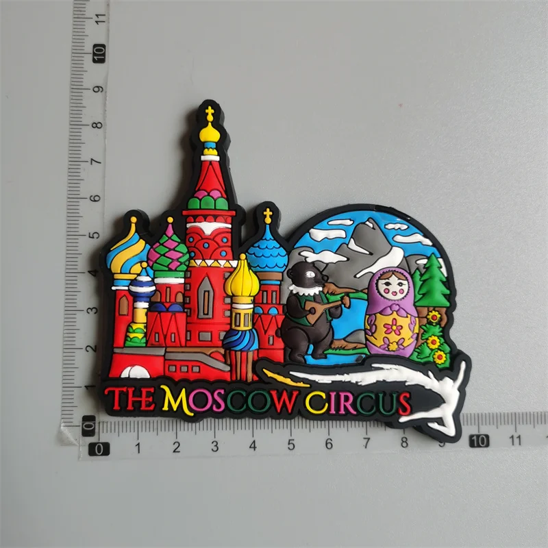 

Russia Fridge Magnets Moscow 3D Soft PVC Magnetic Refrigerator Sticker Souvenir Moscow Travel Souvenir PVC Fridge Magnets Gifts