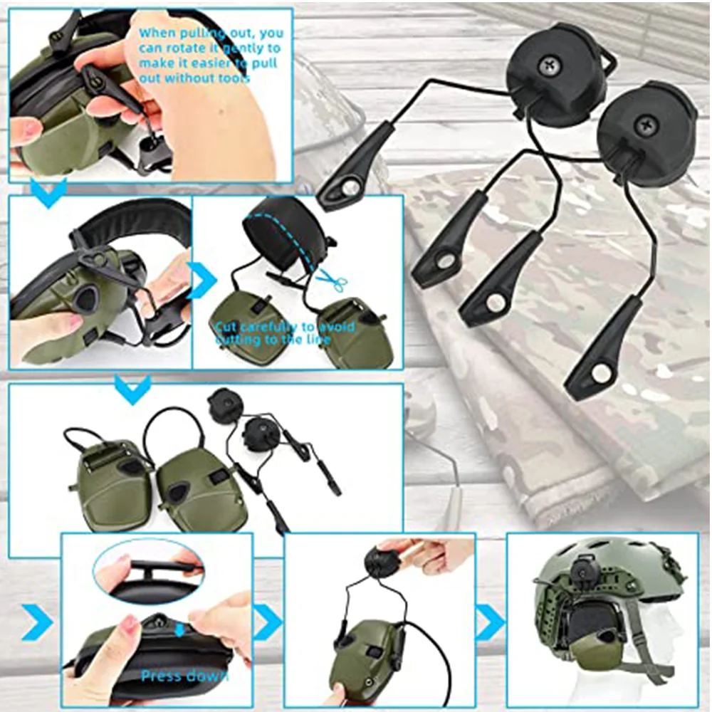 ARC OPS-CORE Helmet Rail Adapter Tactical Mount for Howard Leight Impact Tactical Headset and Shooting Headset Free postage.