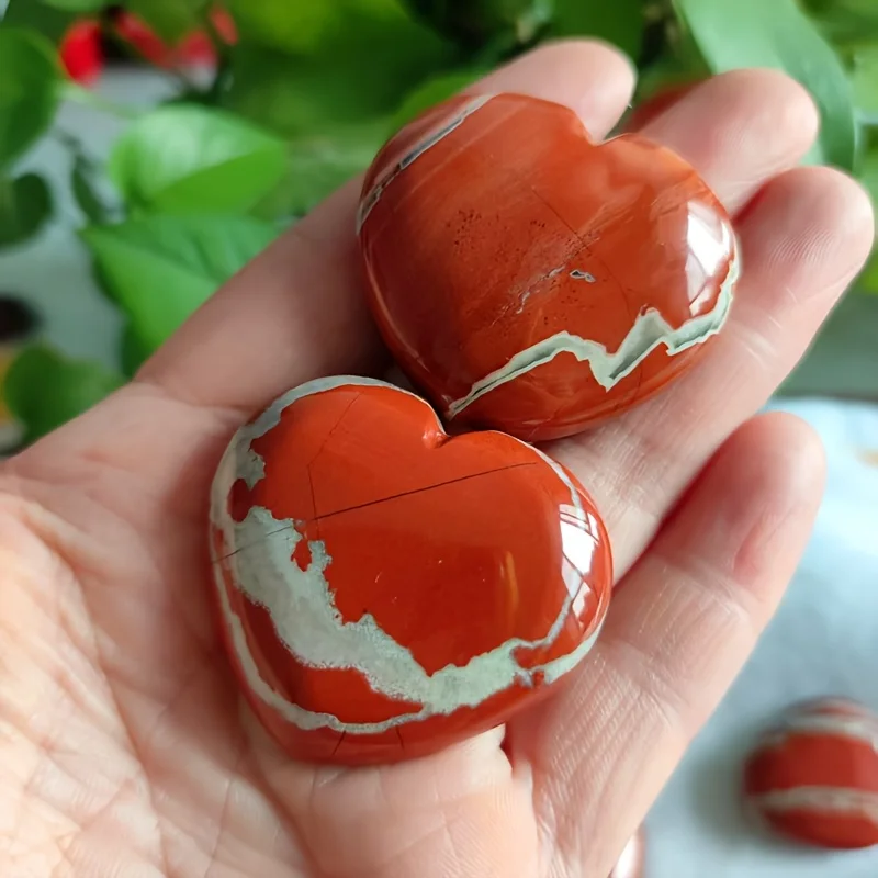 1pc natural red jasper heart-shaped decorative item pendant suitable for home decoration festival gifts or jewelry making