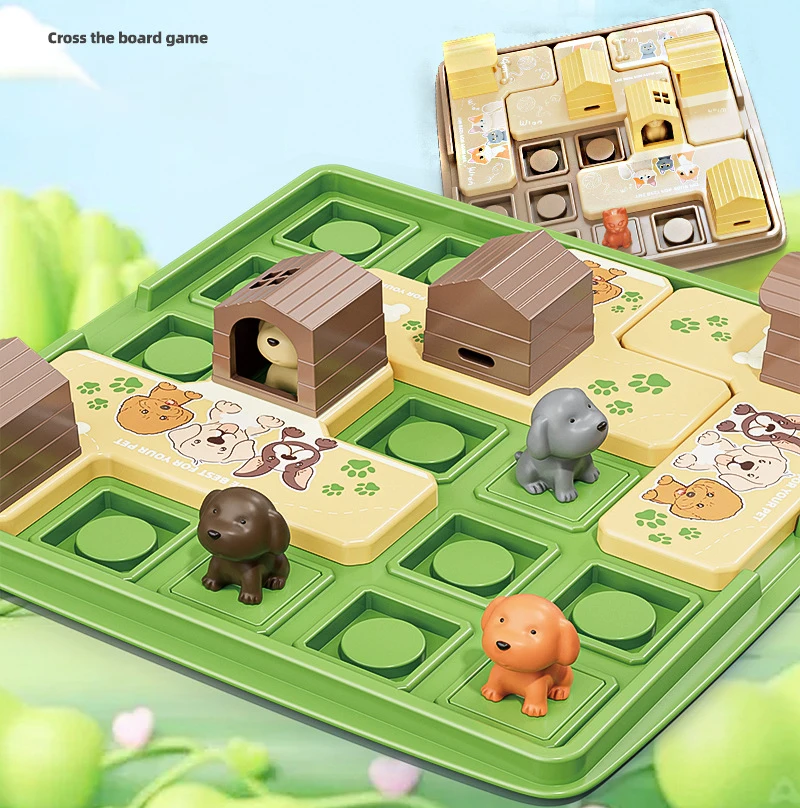 

Children's Cute Fun Cat and Dog Puzzle Level Puzzle Board Game Fun Multiplayer Maze Breakthrough Puzzle Interactive Board Game