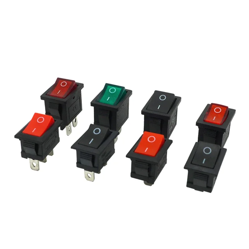 1pcs KCD1 LED ON-OFF 4 Pin Boat Car Rocker Switch 21*15mm 6A/250V 10A/125V AC Black Red Green Light Siwtch