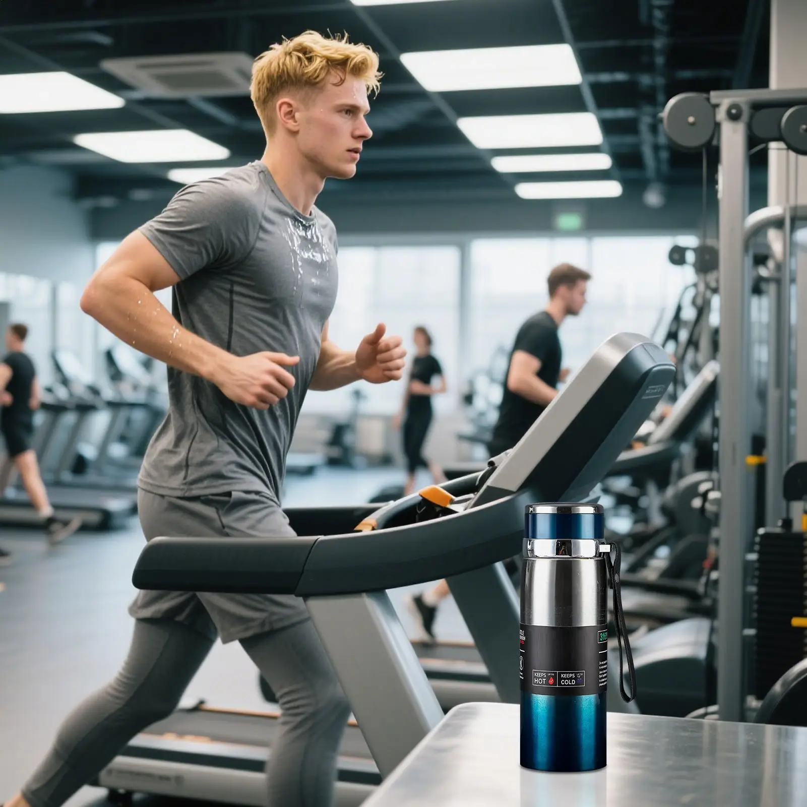 

Stainless Steel Bottle Hot Cold Hydration With Lanyard Stainless Steel Water Mug Insulated Bottle For School Camping Gym Cycling