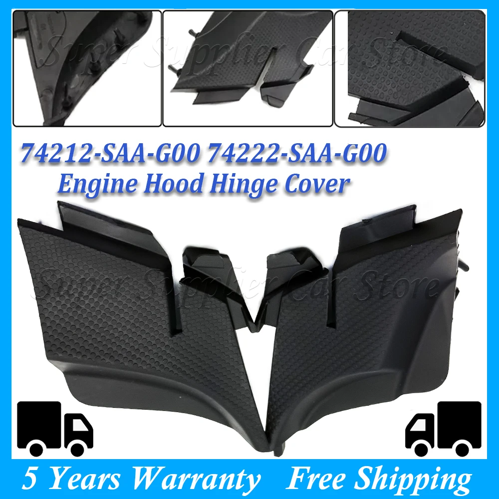 Engine Hood Hinge Trim Covers LHD 74212-SAA-G00 74222-SAA-G00 For HONDA For JAZZ GD1 GD3 2003-2008 Hatchback Bonnet Cowl Top Cap