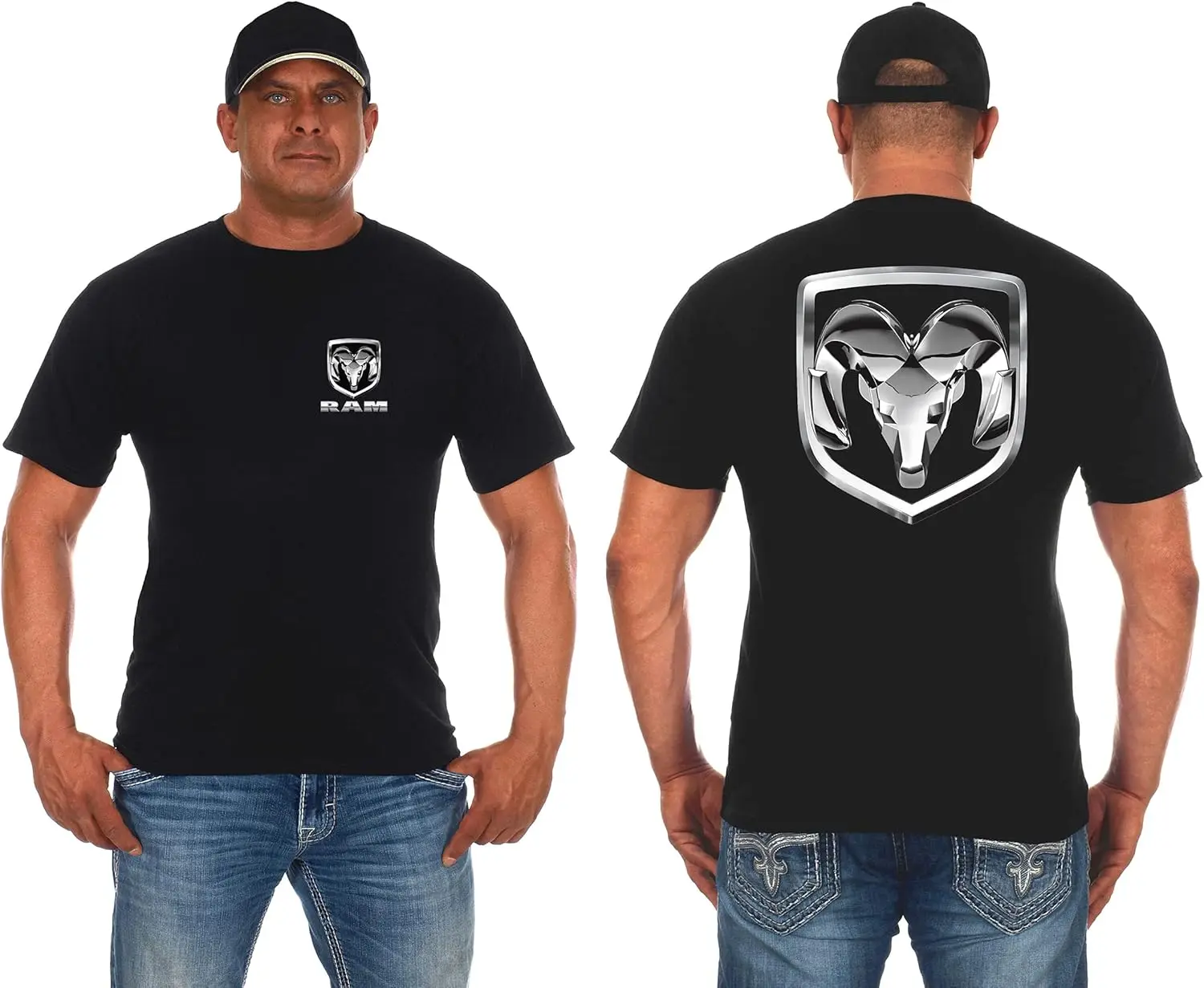 تي شيرت رجالي بشعار دودج رام من JH Design بأكمام قصيرة