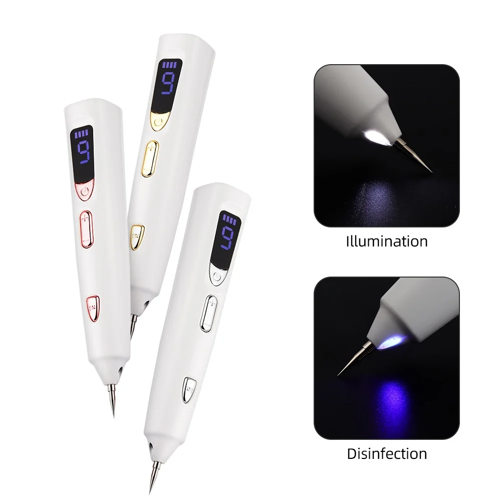 9 speed dual lamp facial freckle removal laser plasma beauty laser pen dark spot mole remover