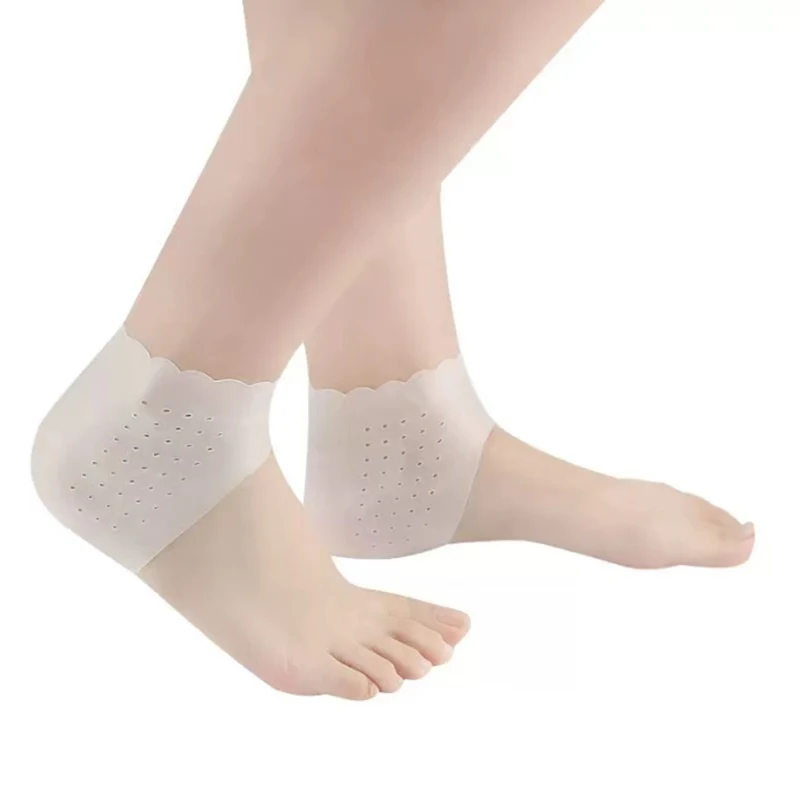 Lace Gel Silicone Heel Protector Heel Cups Spurs Cracked Plantar Fasciitis Gel Heel Pads Sleeve Socks Feet Care Repair Cushion