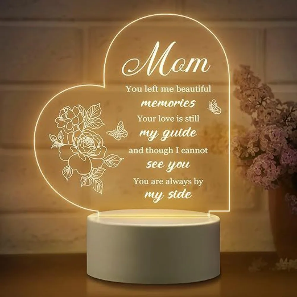 

Portable 3D LED Night Light​​ ​Acrylic ​USB-Powered​​ ​​Color-Adjustable Table Lamp​​ Led Bedside Lamp Mom Birthday Gift