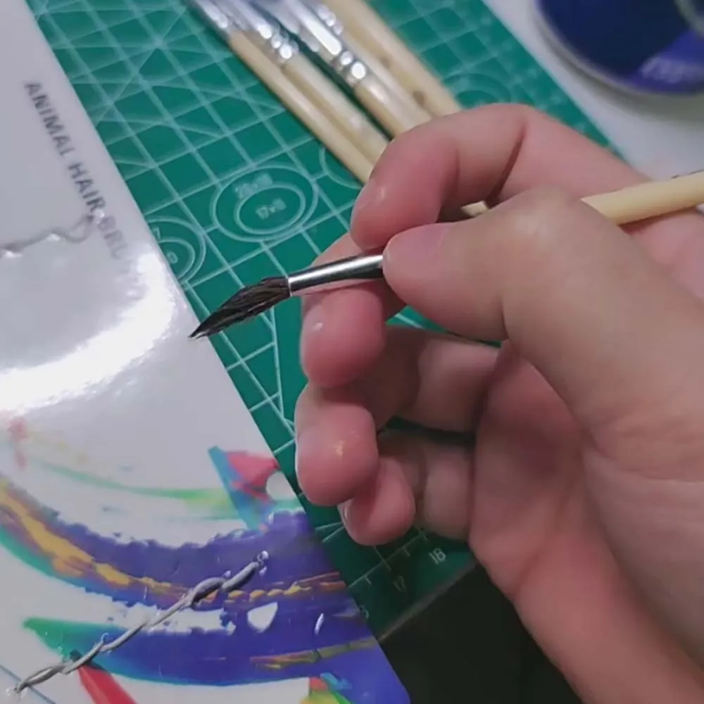 12pcs Handmade Soft Fiber Paint Brush Set Plastic Soft Grip Nylon Painting Pen Traditional Lightweight Hook Line Pen Writing