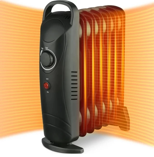 

Lifeplus 700-Watt Oil Filled Electric Space Heater, Black Finish, 12-inch