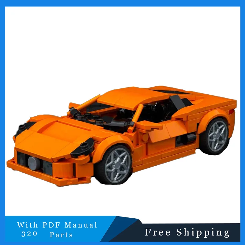 320 قطعة اللبنات التقنية البرتقالية كول سباق السيارات الطوب نموذج سيارة رياضية مجموعات للبالغين لعرض هدايا مهرجان الجمعية