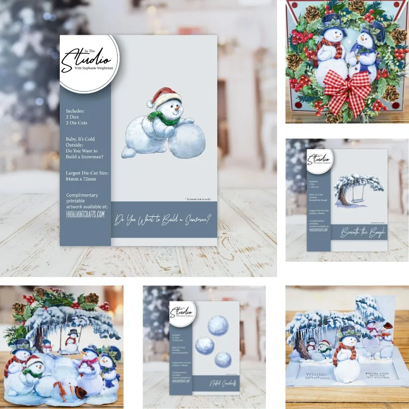 Frosty & Freda Frosty Gathering - Troquel de metal grande para manualidades, novedad 2026, para scrapbooking, creación de diseños en papel y cortes artesanales