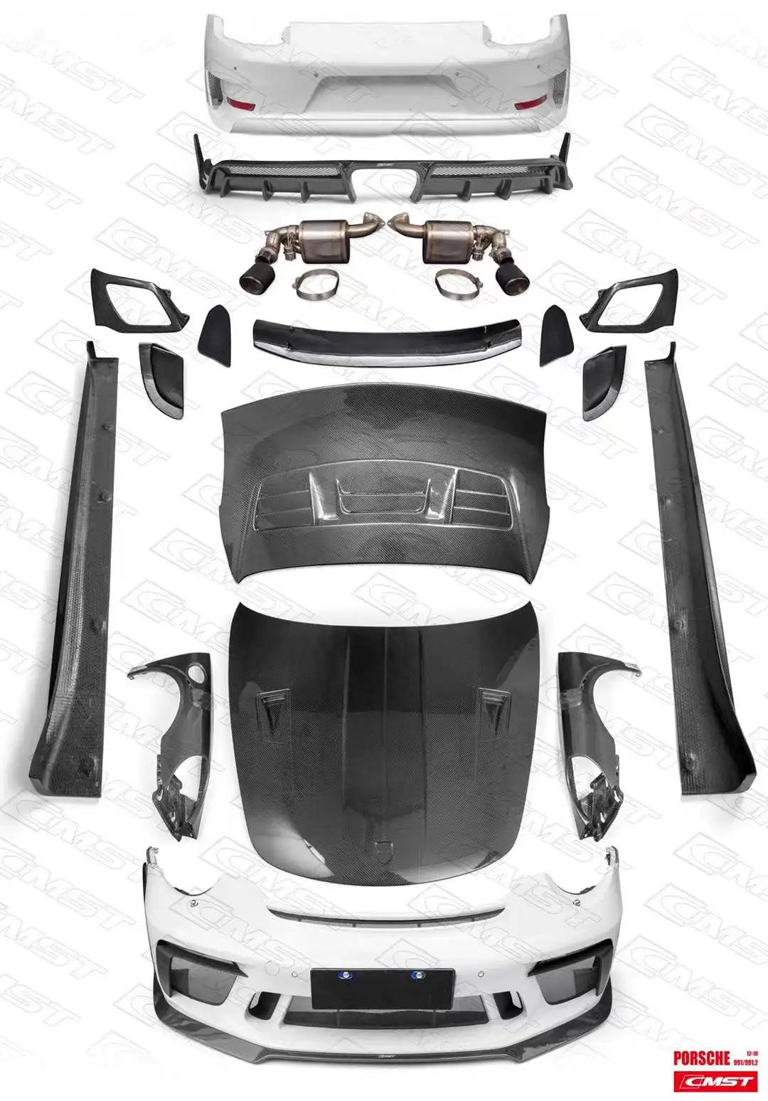 Runde Top Ranking Perfectly Compatible forPorsche 911 GT3 Upgraded and Modified CMST Style High Quality Carbon Fiber Body Kit