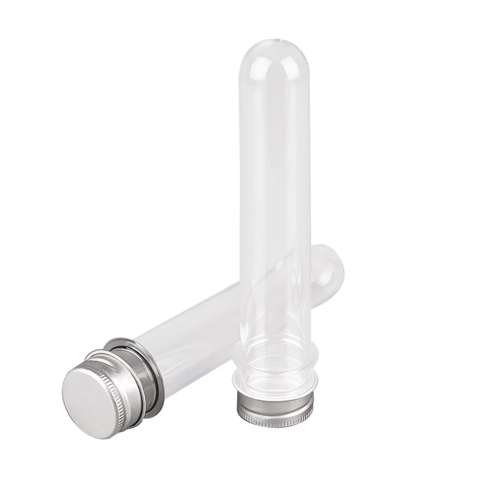 8pcs 40ml Clear Plastic Test Tubes Caps Multi function Separation Bottle Candy Travel Lotion Containers Portable Compact Easy