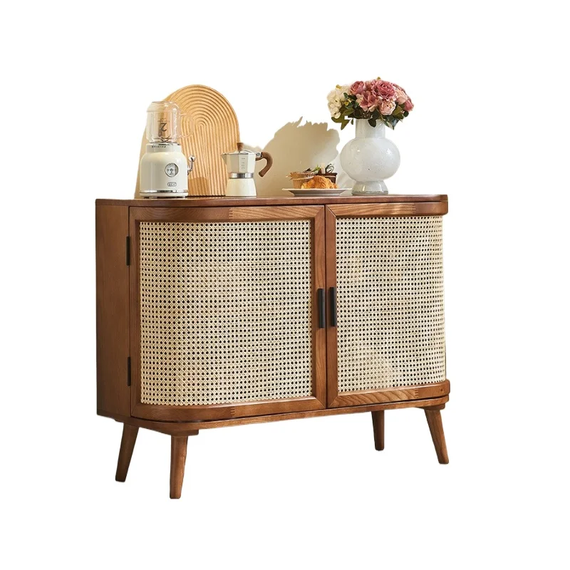 door solid wood retro   dining side cabi net rattan locker wabi sandy wind locker Japanese entrance cab inet