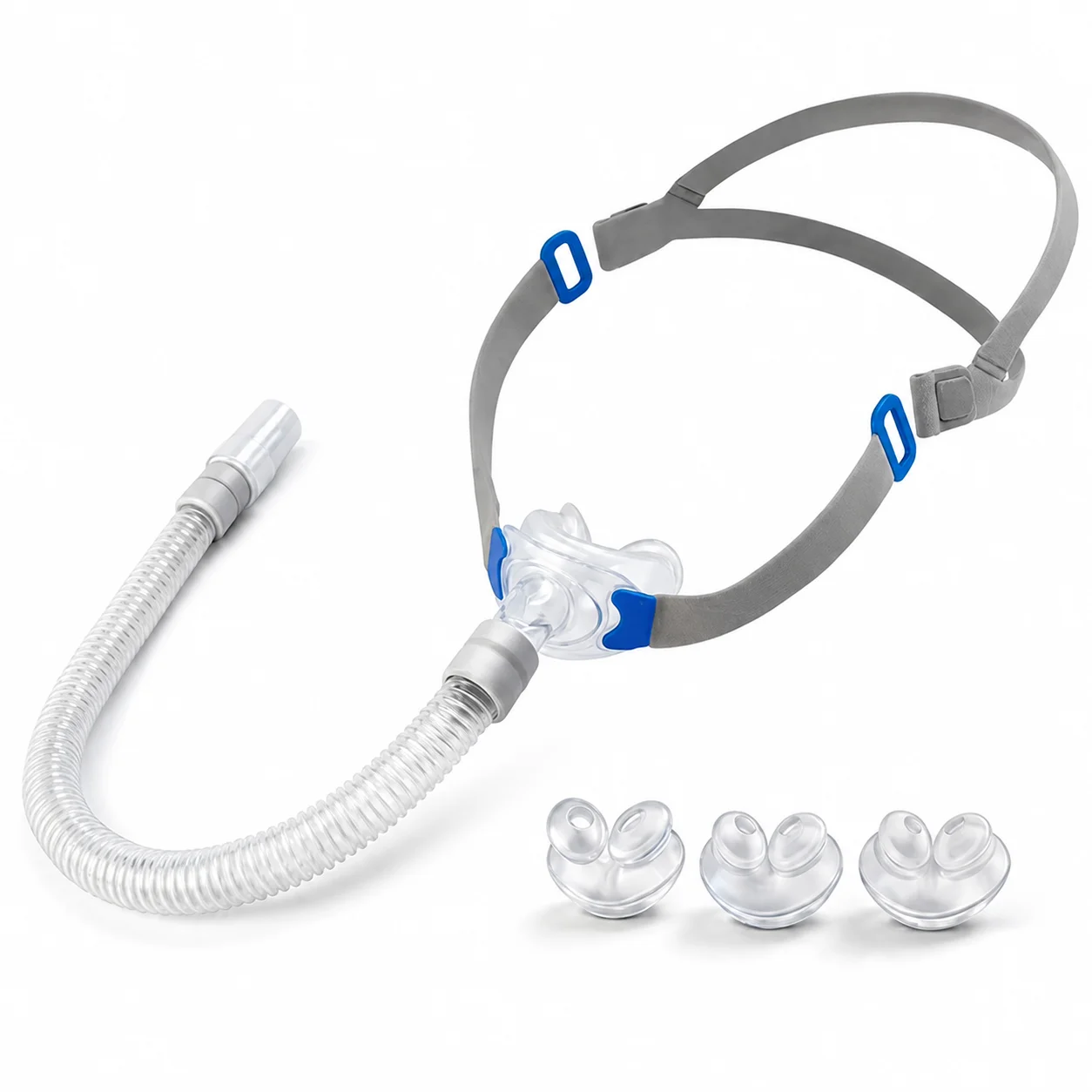 Universal Nasal Mask System for CPAP Machines-with Adjustable Headgear 360 Swivel Tube-3 Different Sizes of Nasal Pillows(S,M,L）