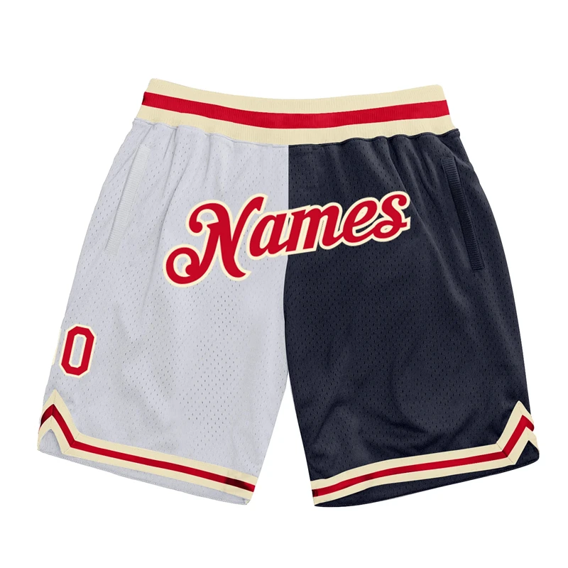 Split Contrast Color Basketball Beach Shorts For Men Custom Name Number Competition Short Pants Loose Quick Dry Swim Trunks