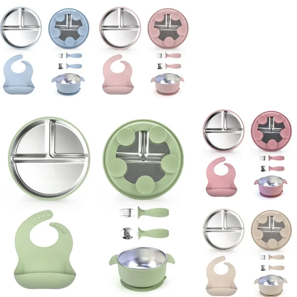 set-di-piatti-scompartiti-per-l'alimentazione-del-bambino-resistenti-agli-urti-e-antiperdita-senza-bpa-facili-da-pulire-ciotola-in-acciaio-inox-e-silicone